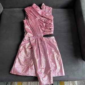 AREA pink glitter dress NWOT
